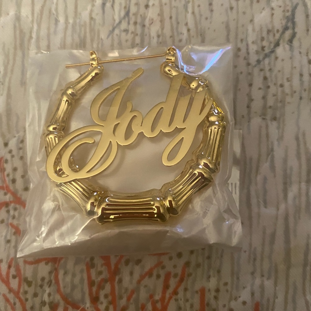 Bamboo gold plated earrings